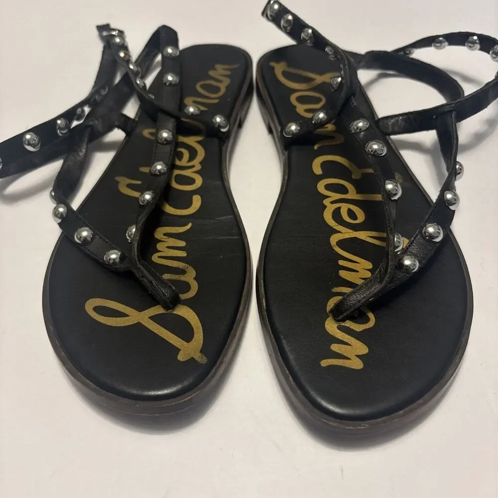 Sam Edelman Women’s Elisha Strappy Studded Leather Sandals Black Size 9 - Picture 4 of 13